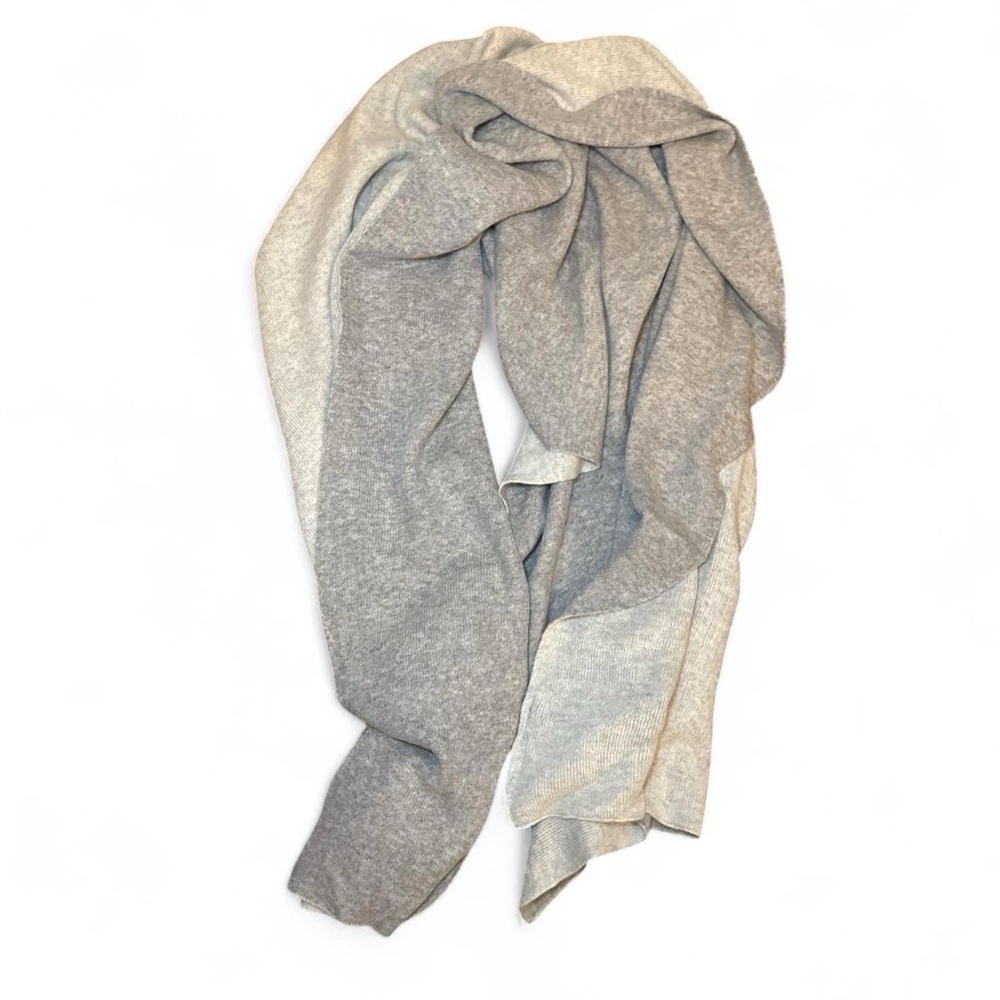 NWT Club Monaco Bedford Block Two-Tone Grey & Off-White Knit Scarf — OS